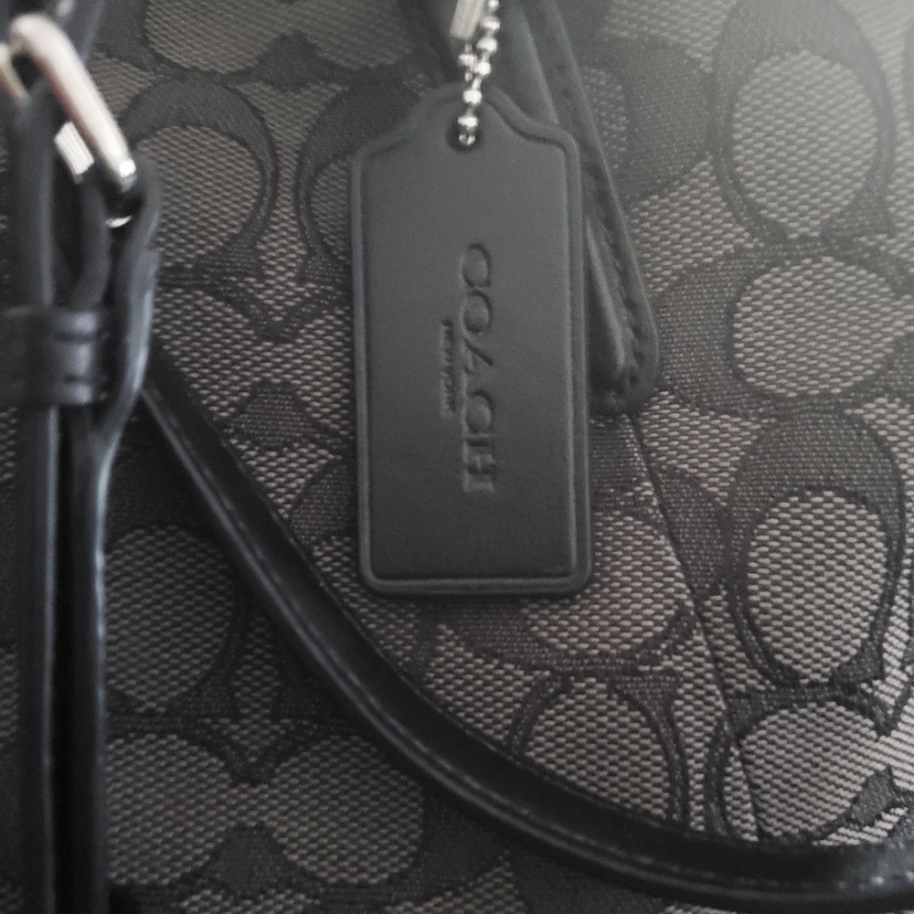 Coach Black and Gray Patterned Tote - Picture 3 of 15